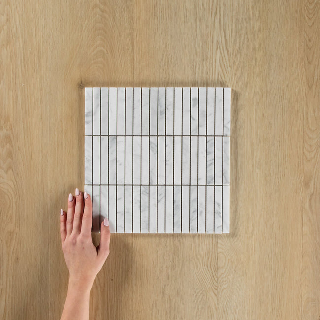 Carrara Marble Mosaic Kit Kat Natural Stone