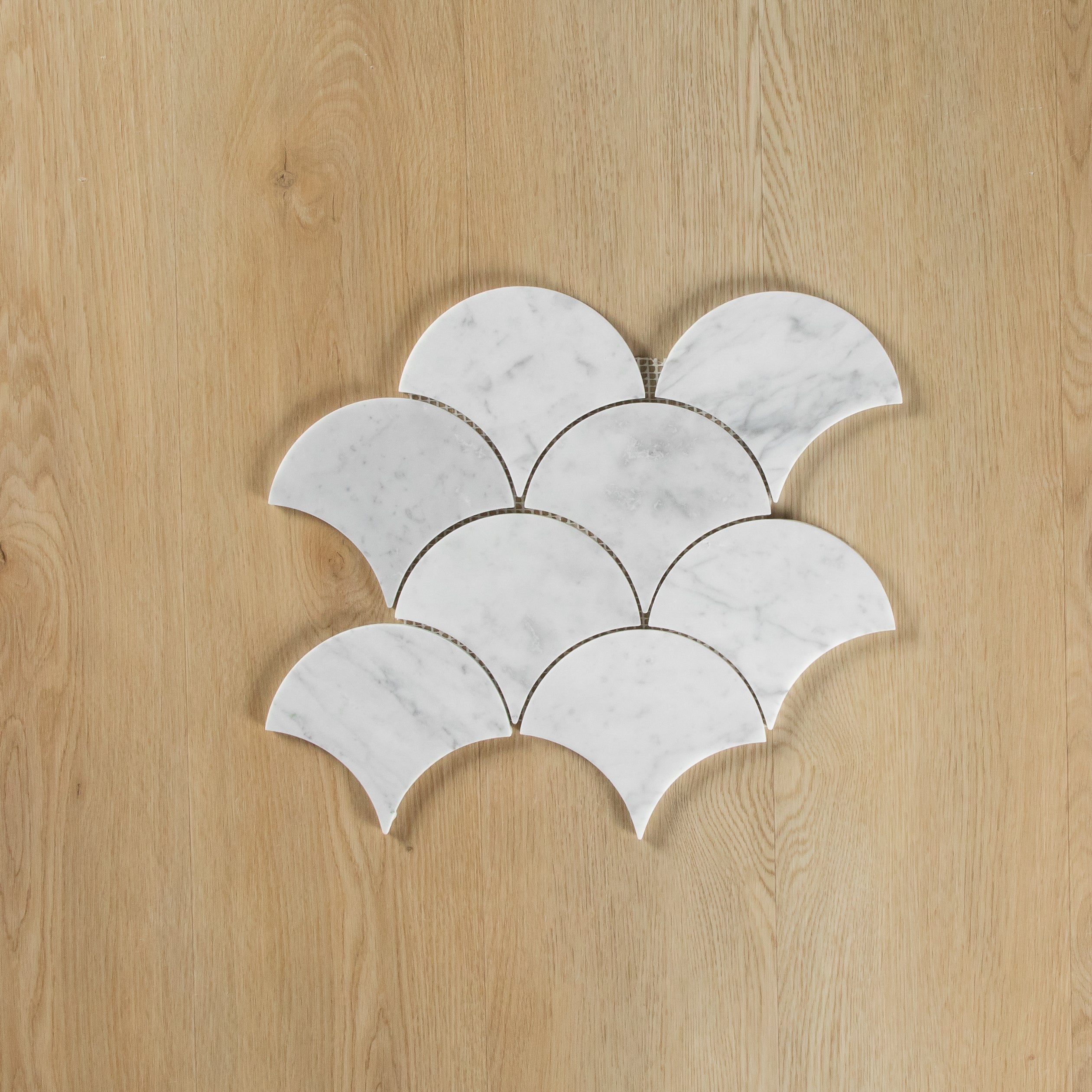 Carrara Marble Mosaic Large Fans