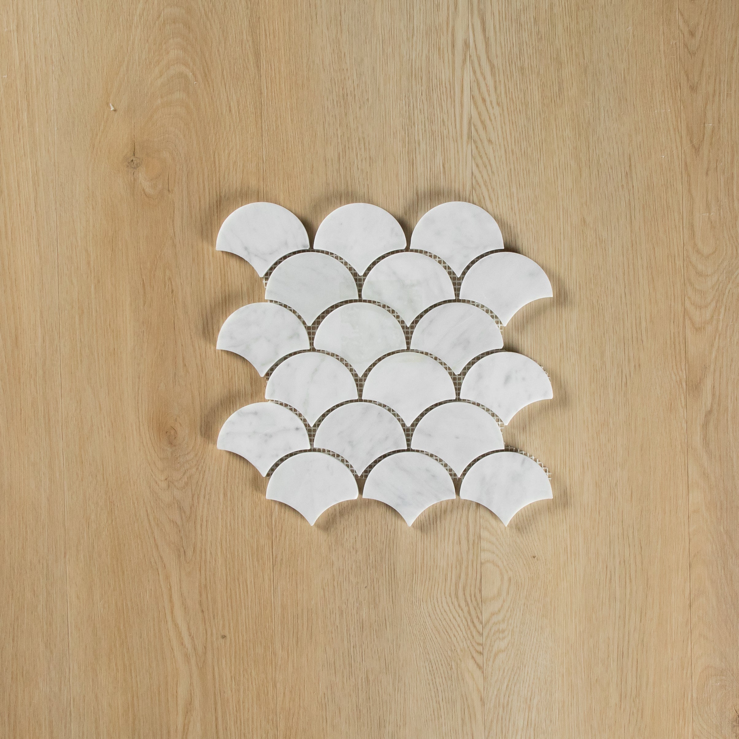 Carrara Marble Mosaic Small Fans Honed