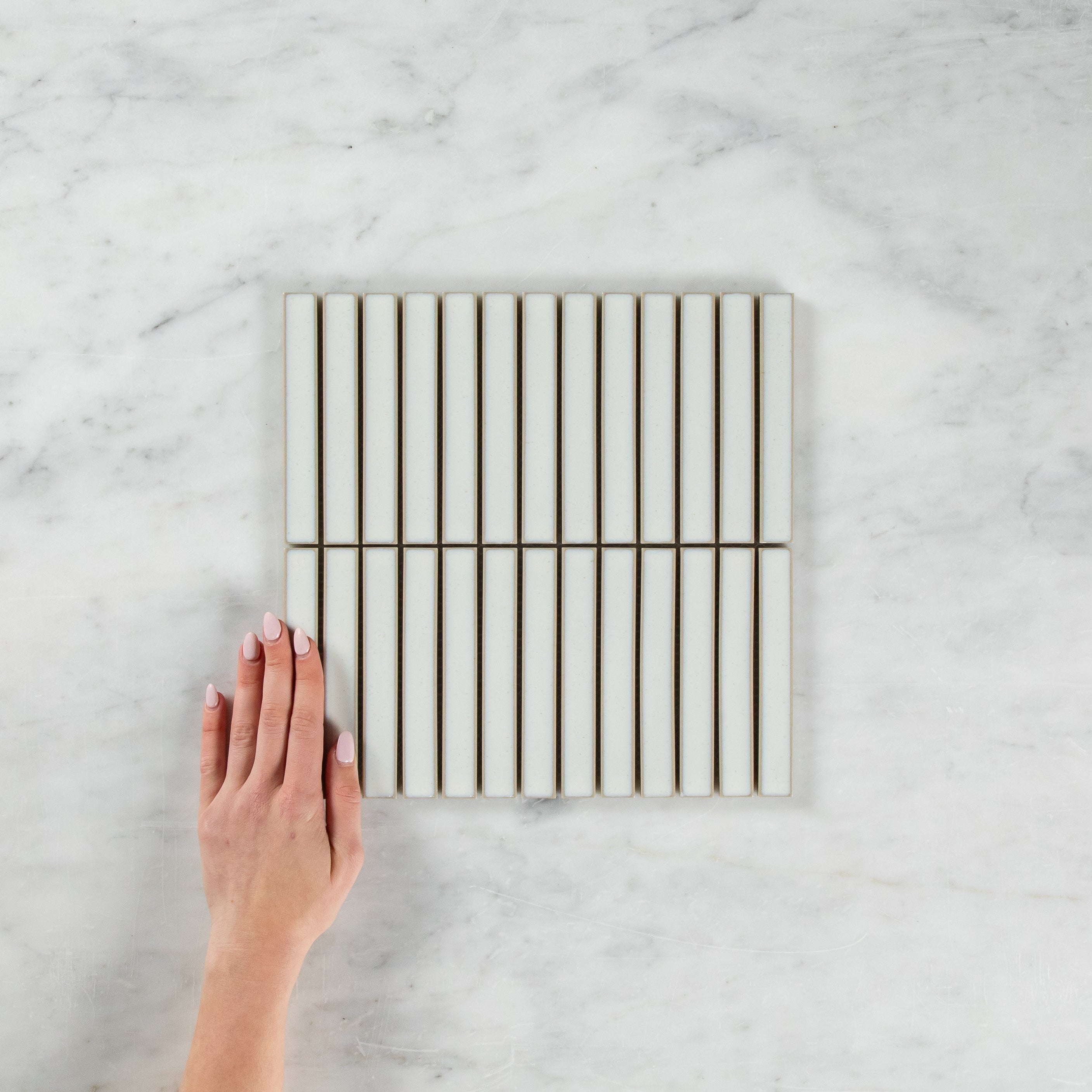 Clovelly Antique White Gloss Concave Kit Kat Mosaic