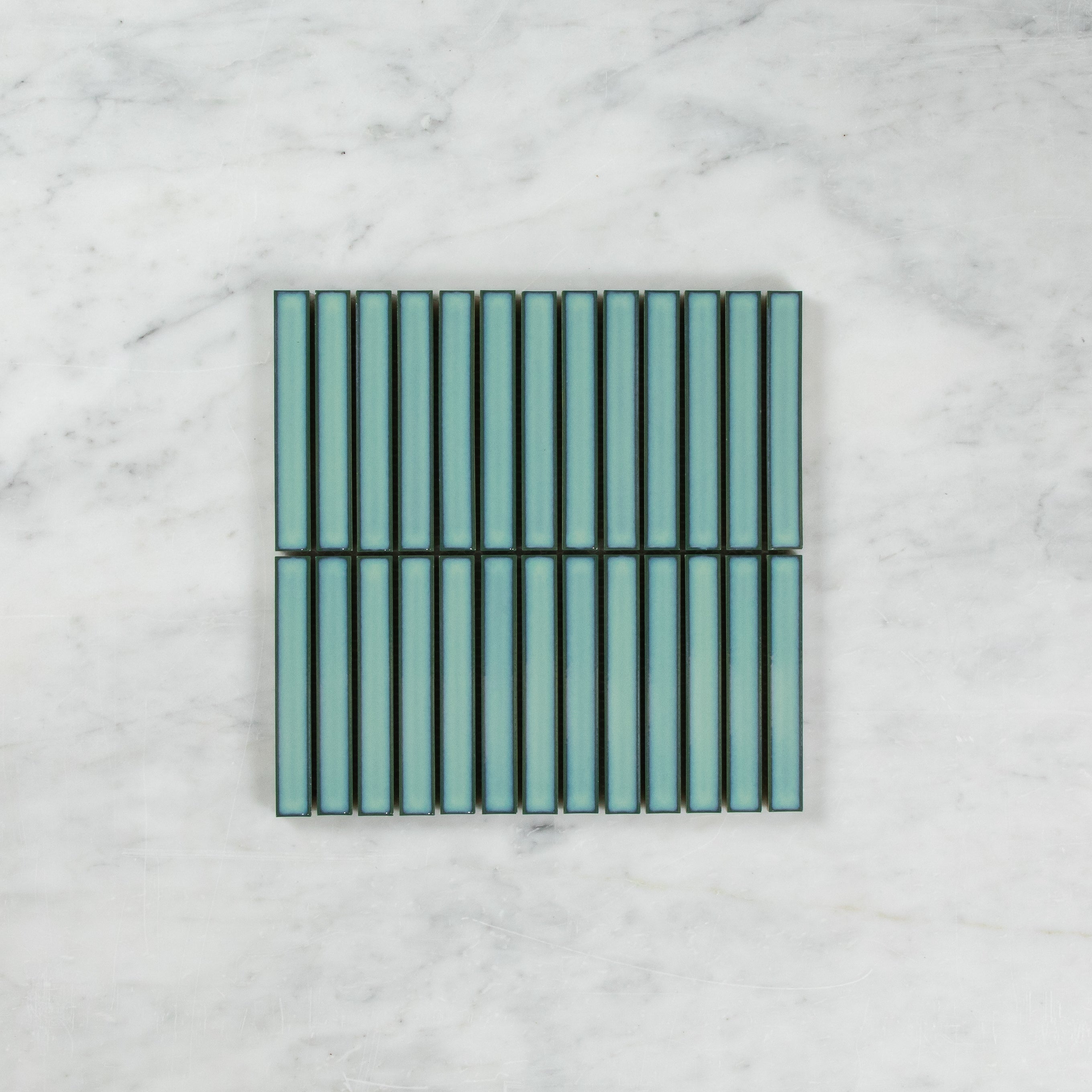 Clovelly Antique Light Green Gloss Concave Kit Kat Mosaic Mosaic