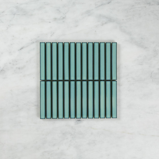 Clovelly Antique Light Green Gloss Concave Kit Kat Mosaic Mosaic