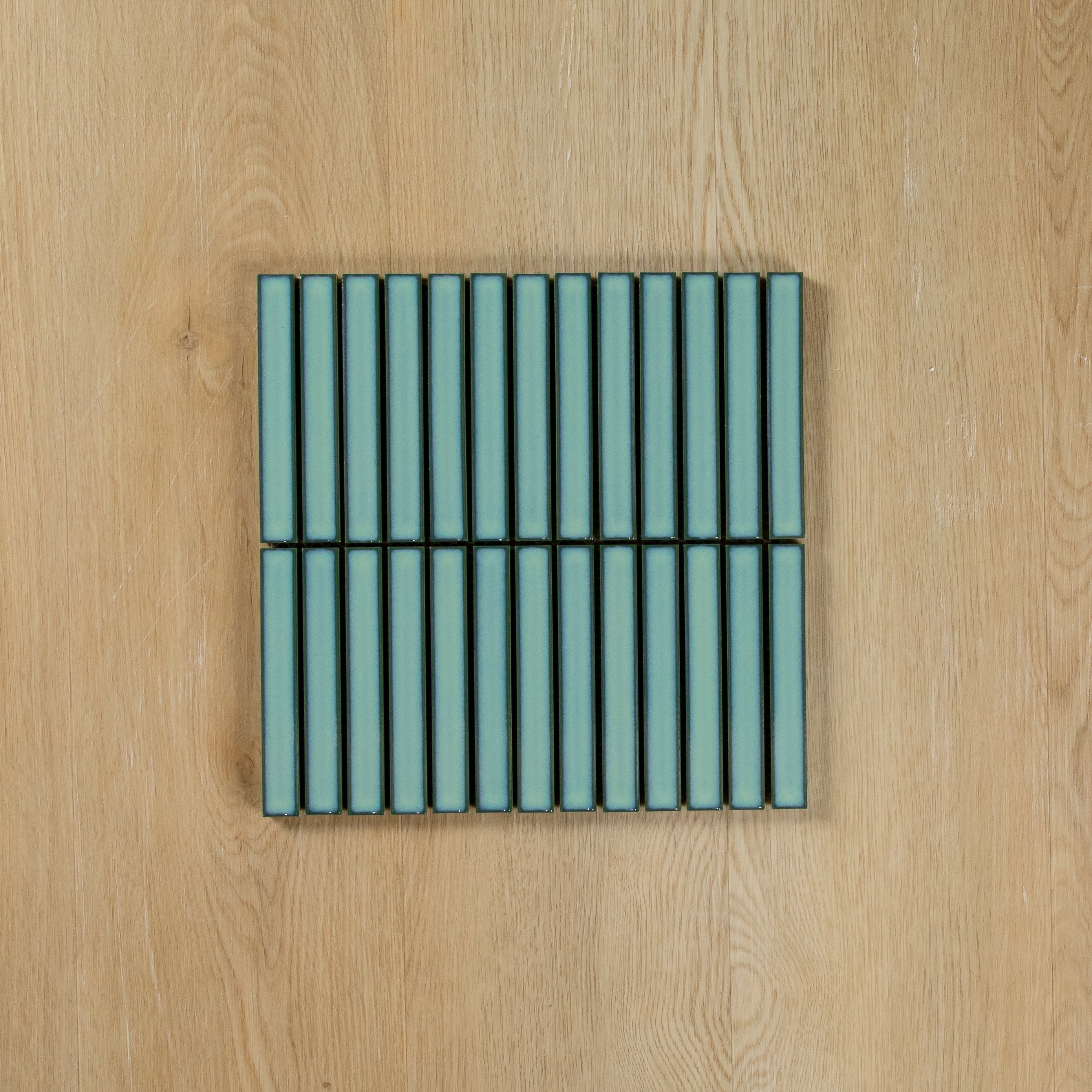 Clovelly Antique Light Green Gloss Concave Kit Kat Mosaic Mosaic