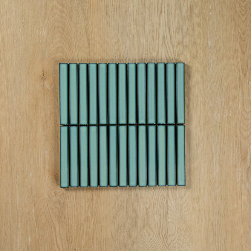 Clovelly Antique Light Green Gloss Concave Kit Kat Mosaic Mosaic