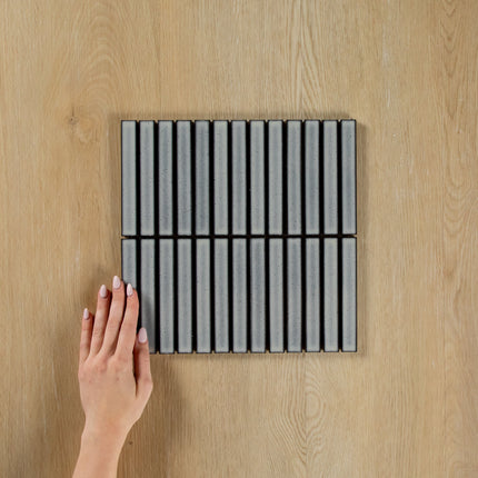 Clovelly Antique Grey Gloss Concave Kit Kat Mosaic