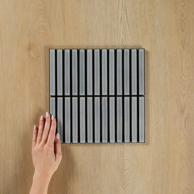 Clovelly Antique Grey Gloss Concave Kit Kat Mosaic