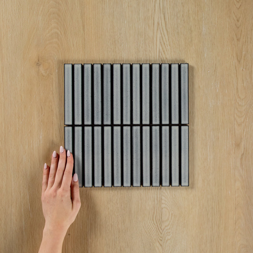 Clovelly Antique Grey Gloss Concave Kit Kat Mosaic