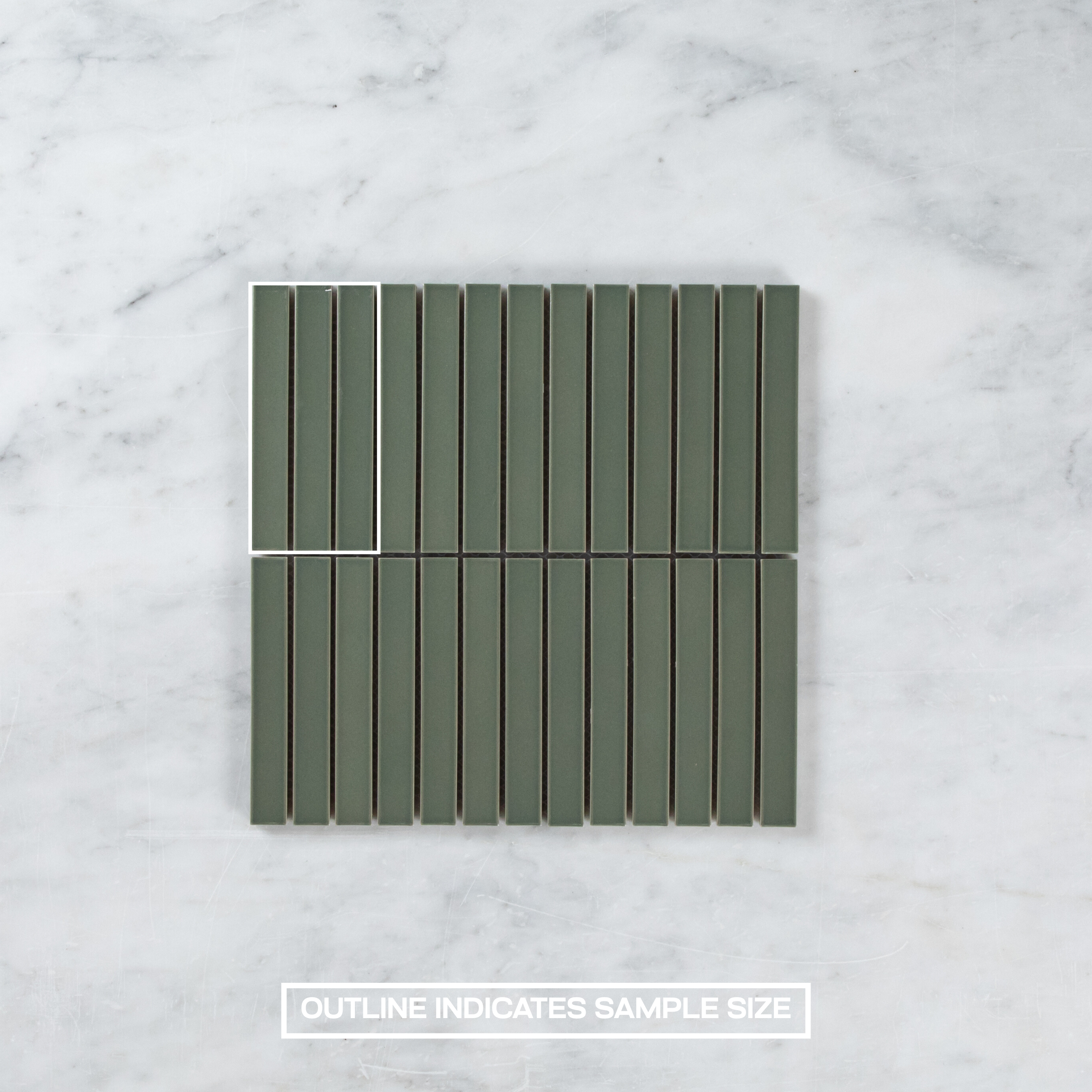 Clovelly Pearl Olive Matte Concave Kit Kat Mosaic