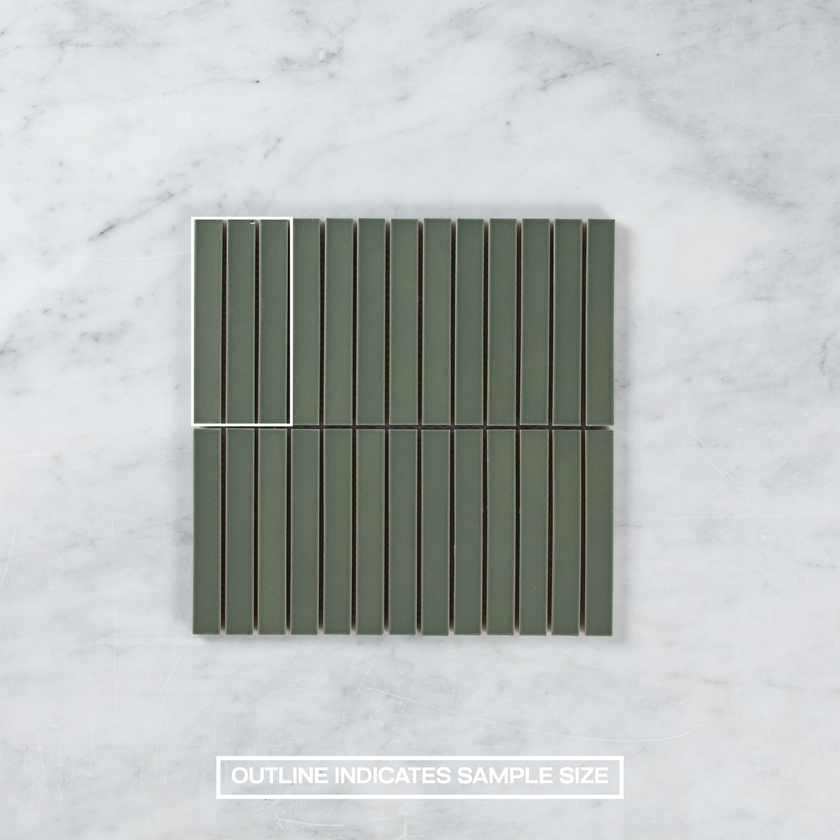 Clovelly Pearl Olive Matte Concave Kit Kat Mosaic