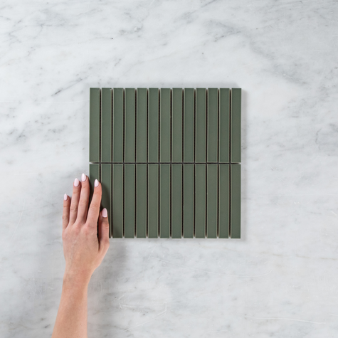 Clovelly Pearl Olive Matte Concave Kit Kat Mosaic