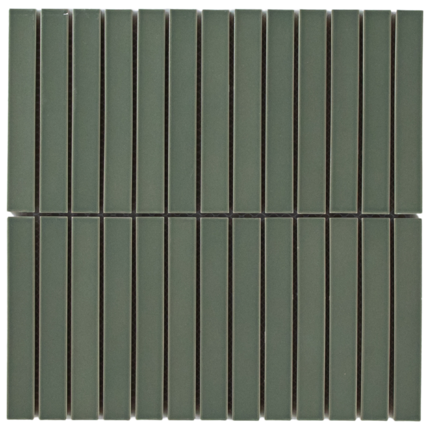 Clovelly Pearl Olive Matte Concave Kit Kat Mosaic