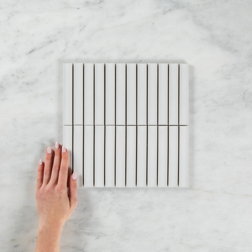 Clovelly Snow White Gloss Concave Kit Kat Mosaic