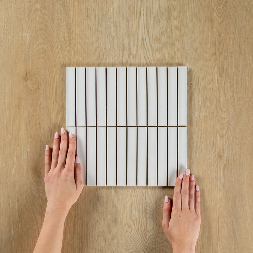 Clovelly Snow White Gloss Concave Kit Kat Mosaic