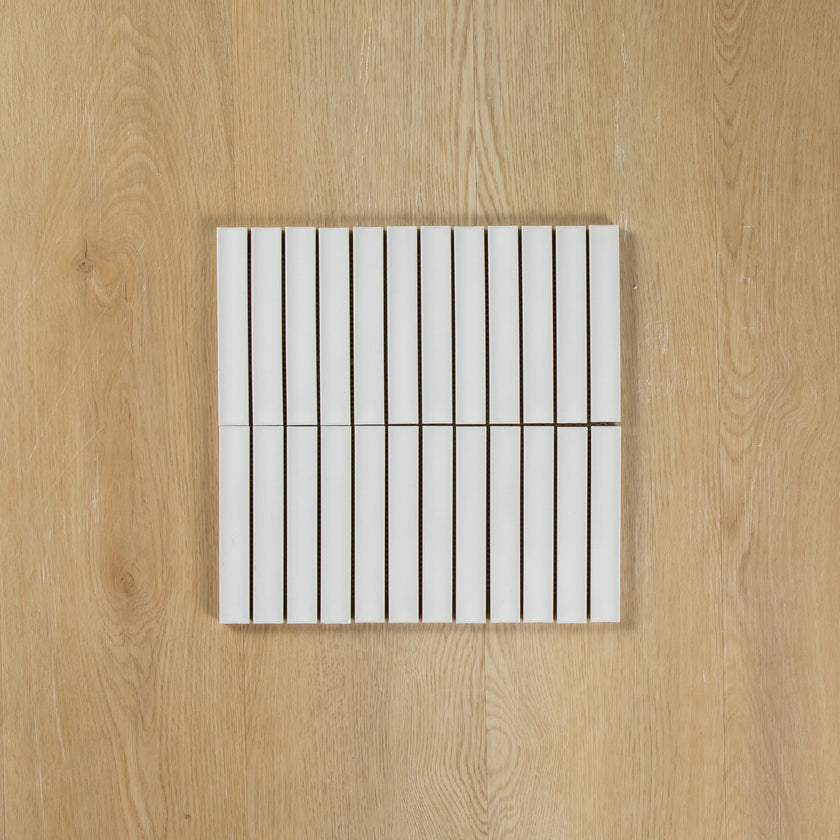Clovelly Snow White Matte Concave Kit Kat Mosaic