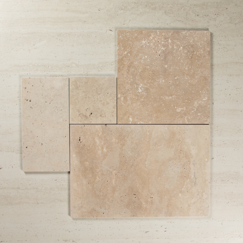 Travertine Latte French Pattern 30mm