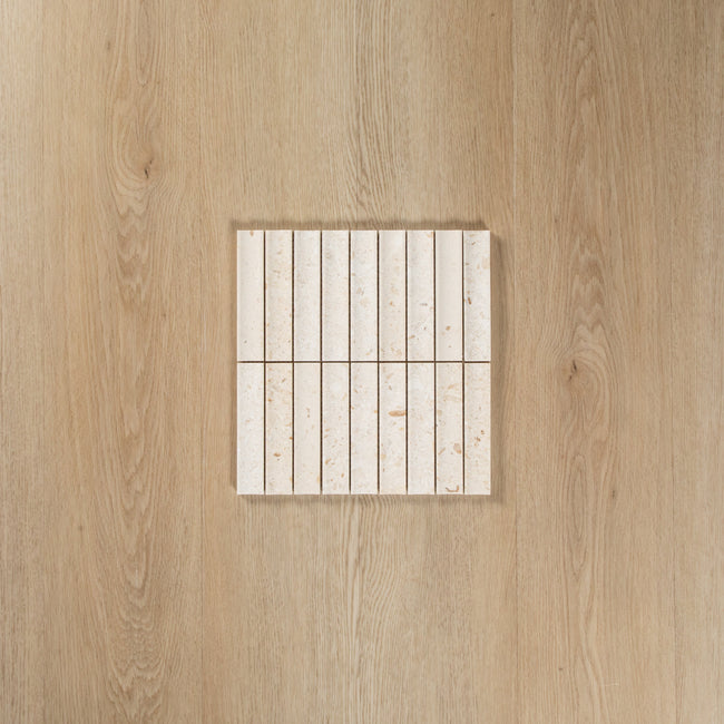 Concave Limestone Ivory Mosaic