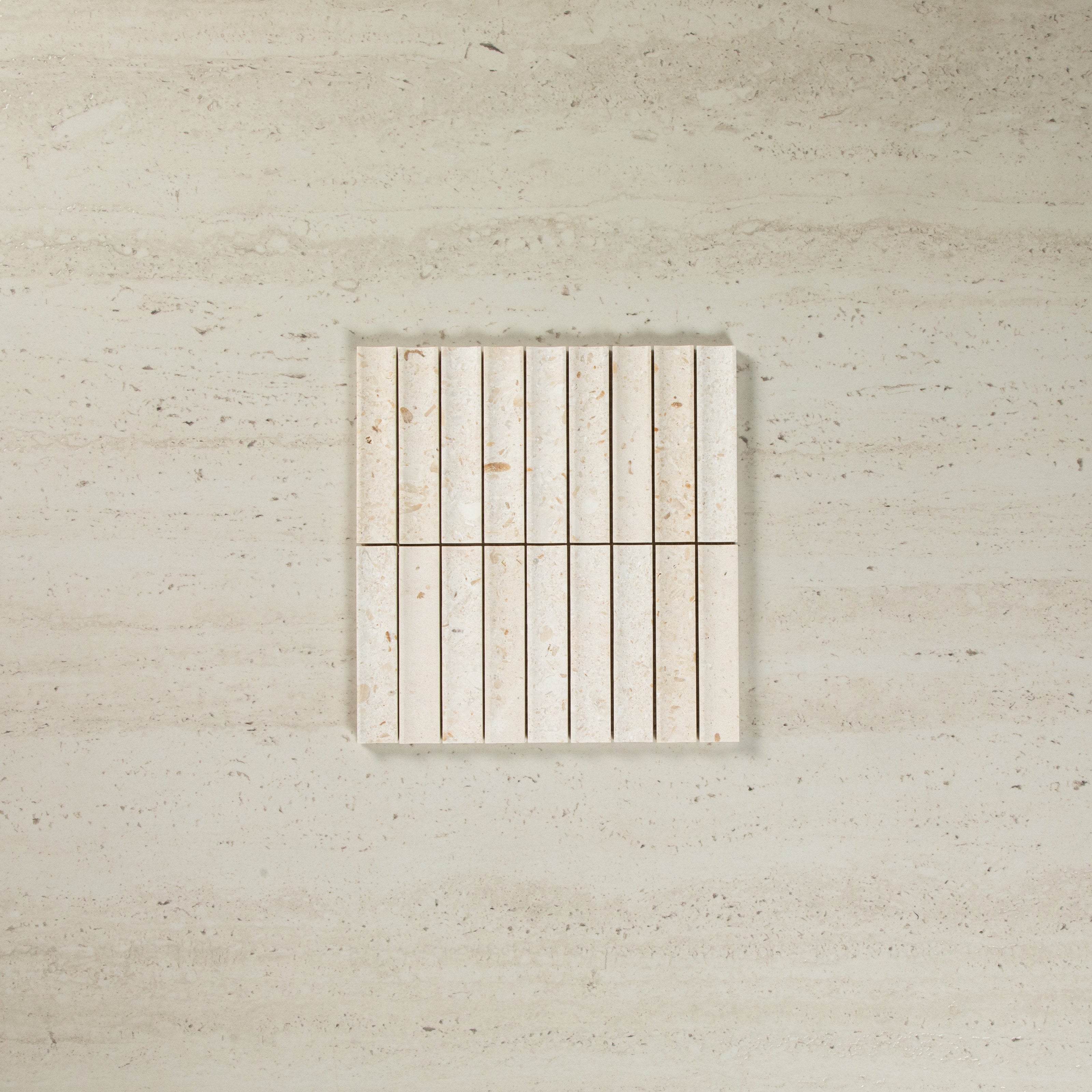 Concave Limestone Ivory Mosaic