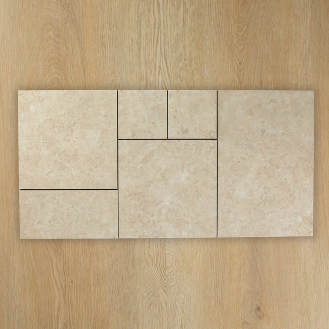 Travertine Stone Ivory French Pattern