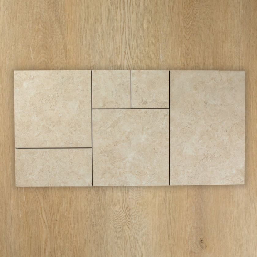 Travertine Stone Ivory French Pattern