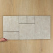 Travertine Stone Silver French Pattern In Out