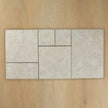 Travertine Stone Silver French Pattern In Out