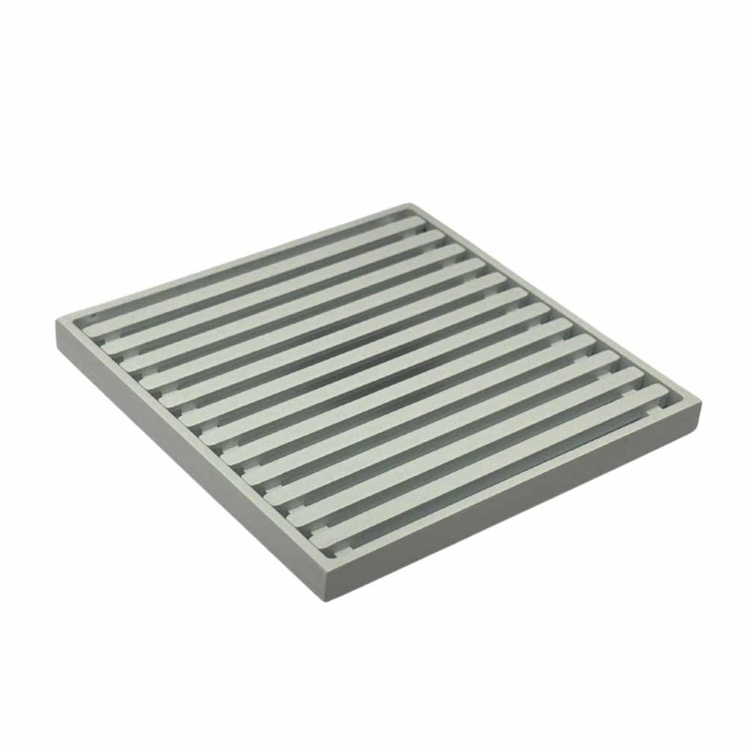 115 x 115 Grate Top Floor Drain White With Puddle Flange 80mm