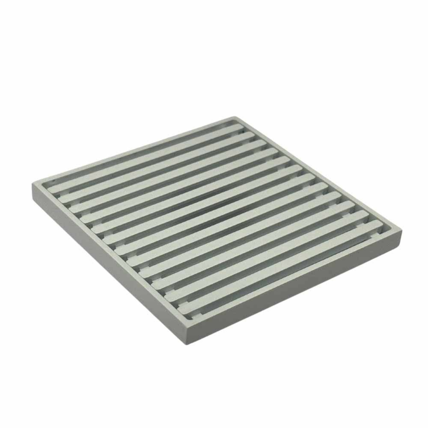 115 x 115 Grate Top Floor Drain White With Puddle Flange 80mm