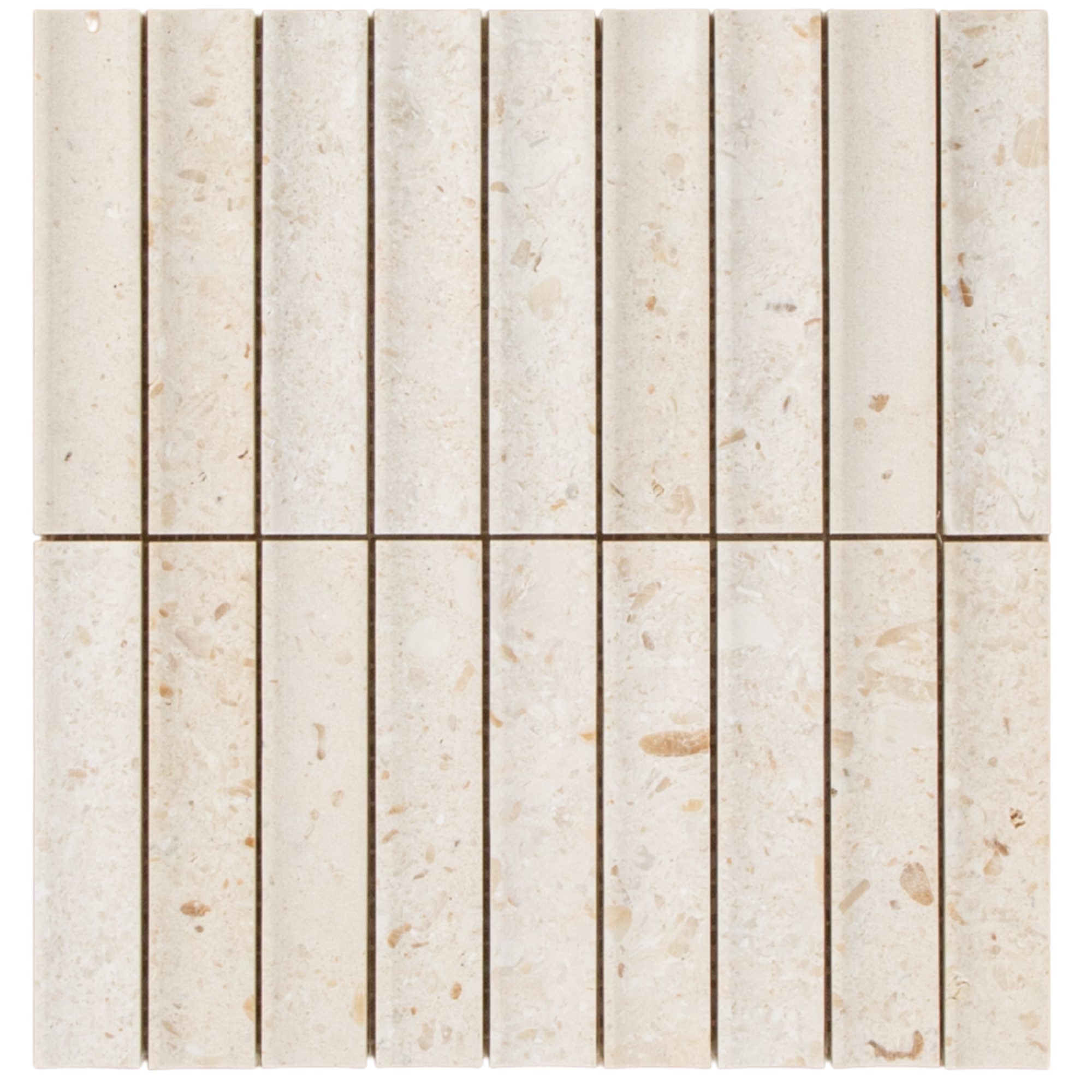 Concave Limestone Ivory Mosaic