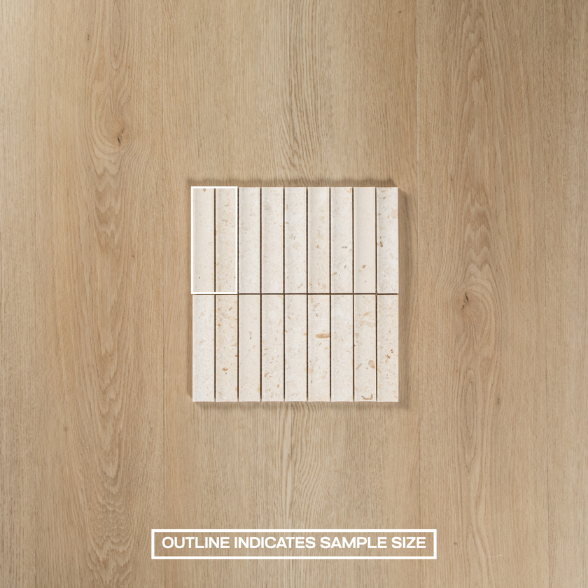 Concave Limestone Ivory Mosaic