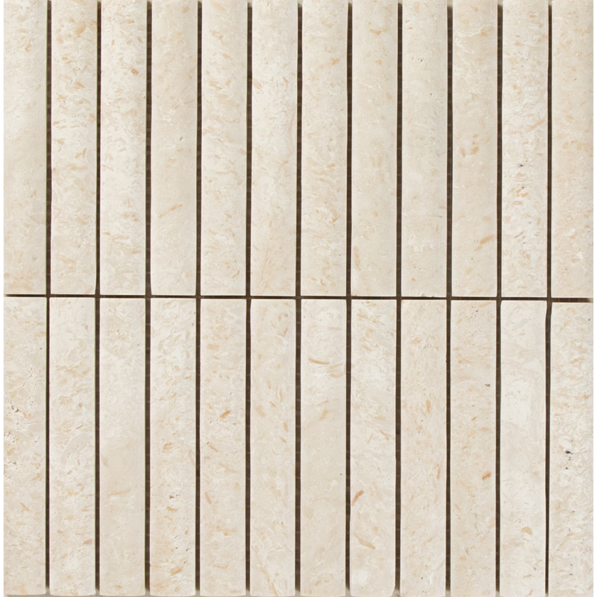 Limestone Ivory Flute Mosaic