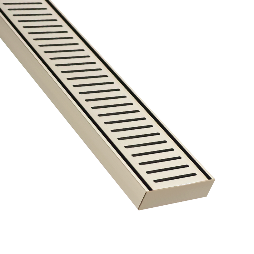 Lauxes Aluminium Brushed Nickel Next Gen Floor Grate 100mm x 26mm