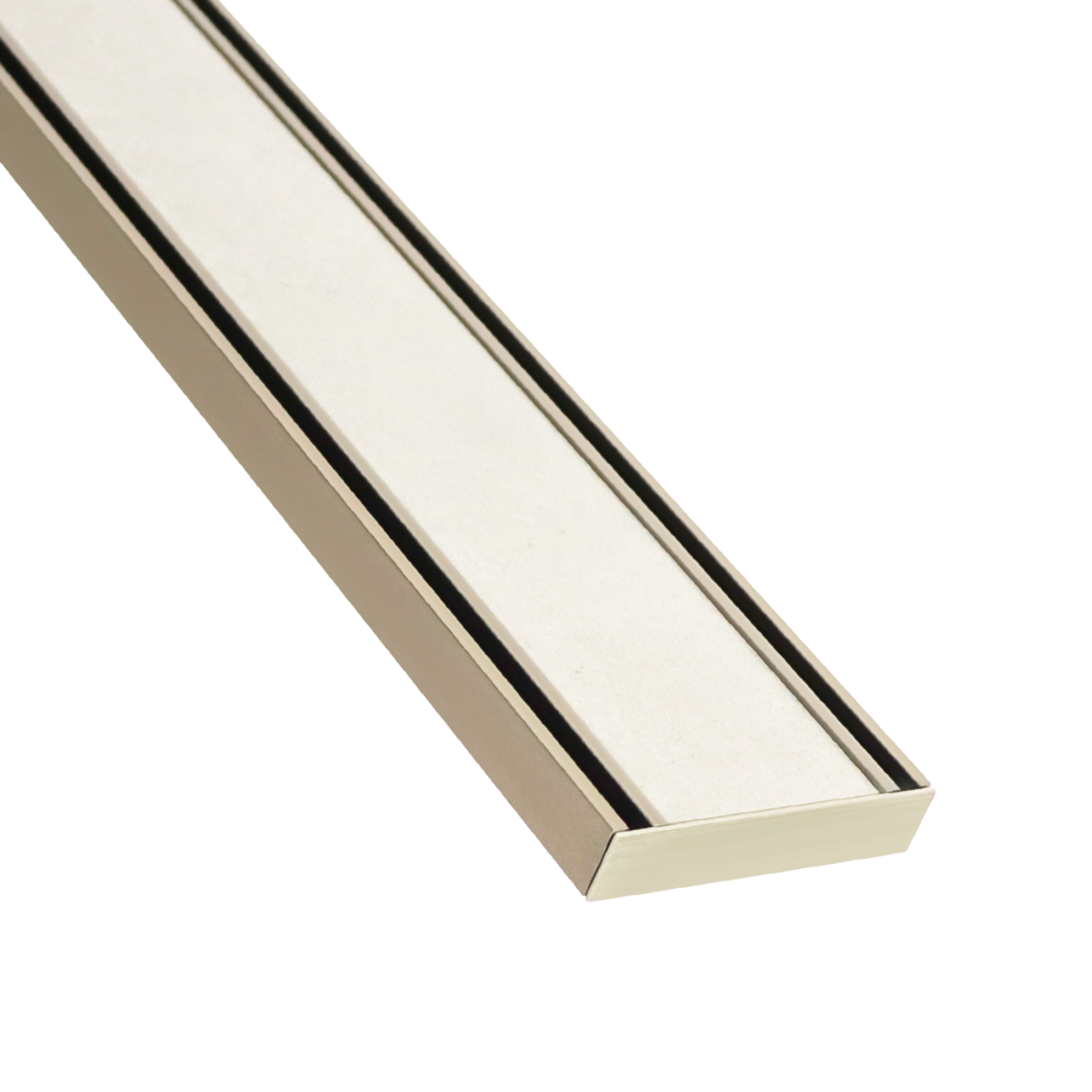 Lauxes Aluminium Brushed Nickel Slimline Tile Insert 100mm x 21mm