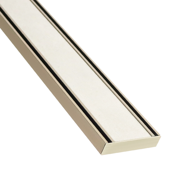 Lauxes Aluminium Brushed Nickel Slimline Tile Insert 100mm x 21mm
