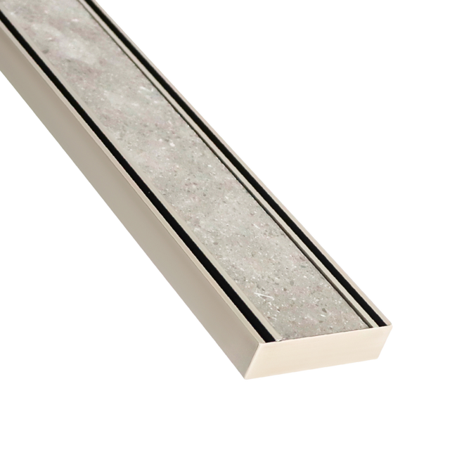 Lauxes Aluminium Brushed Nickel Slimline Tile Insert 100mm x 26mm