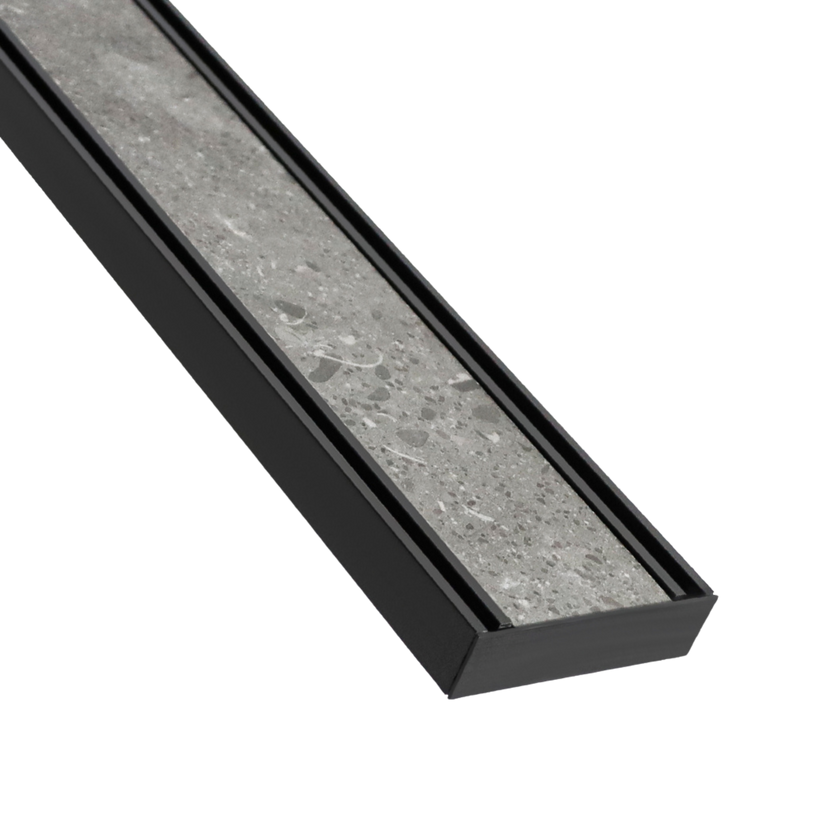 Lauxes Aluminium Celleni Midnight Slimline Tile Insert 100mm x 26mm
