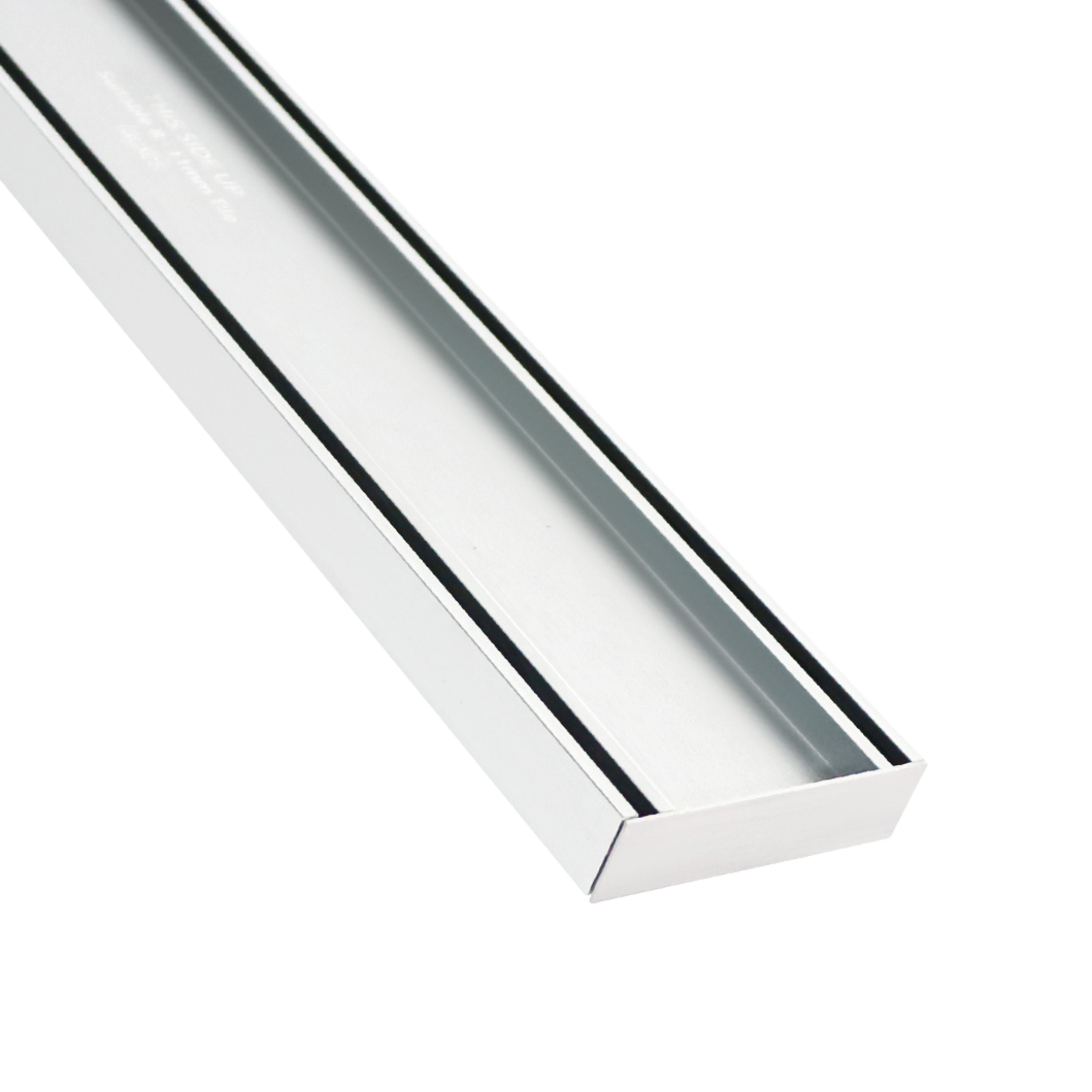 Lauxes Aluminium Celleni Silver Slimline Tile Insert 100mm x 26mm