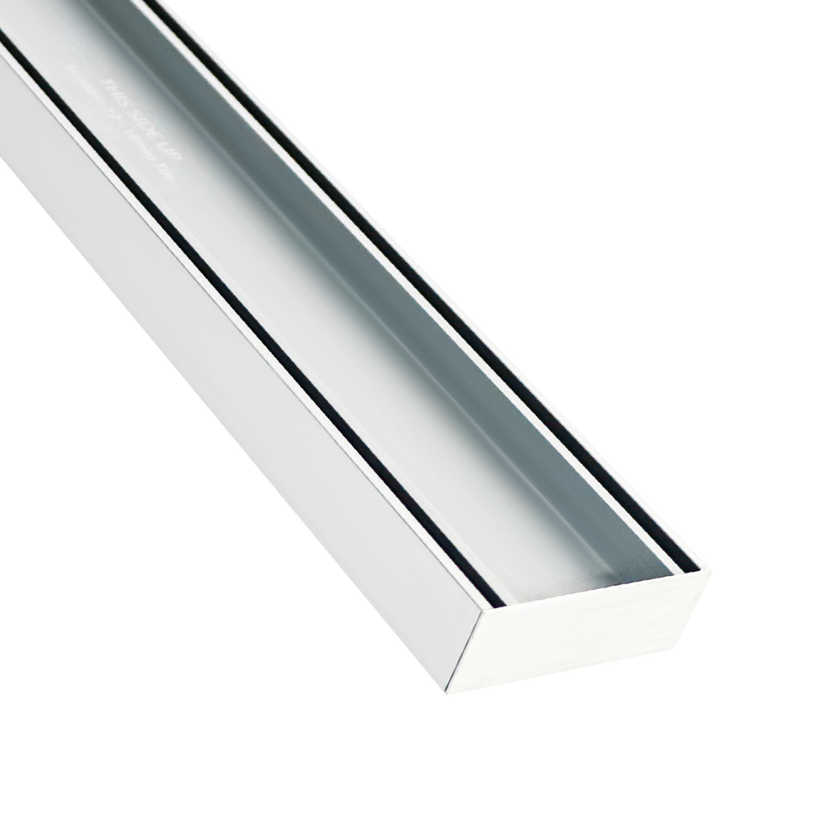 Lauxes Aluminium Celleni Silver Slimline Tile Insert 100mm x 35mm