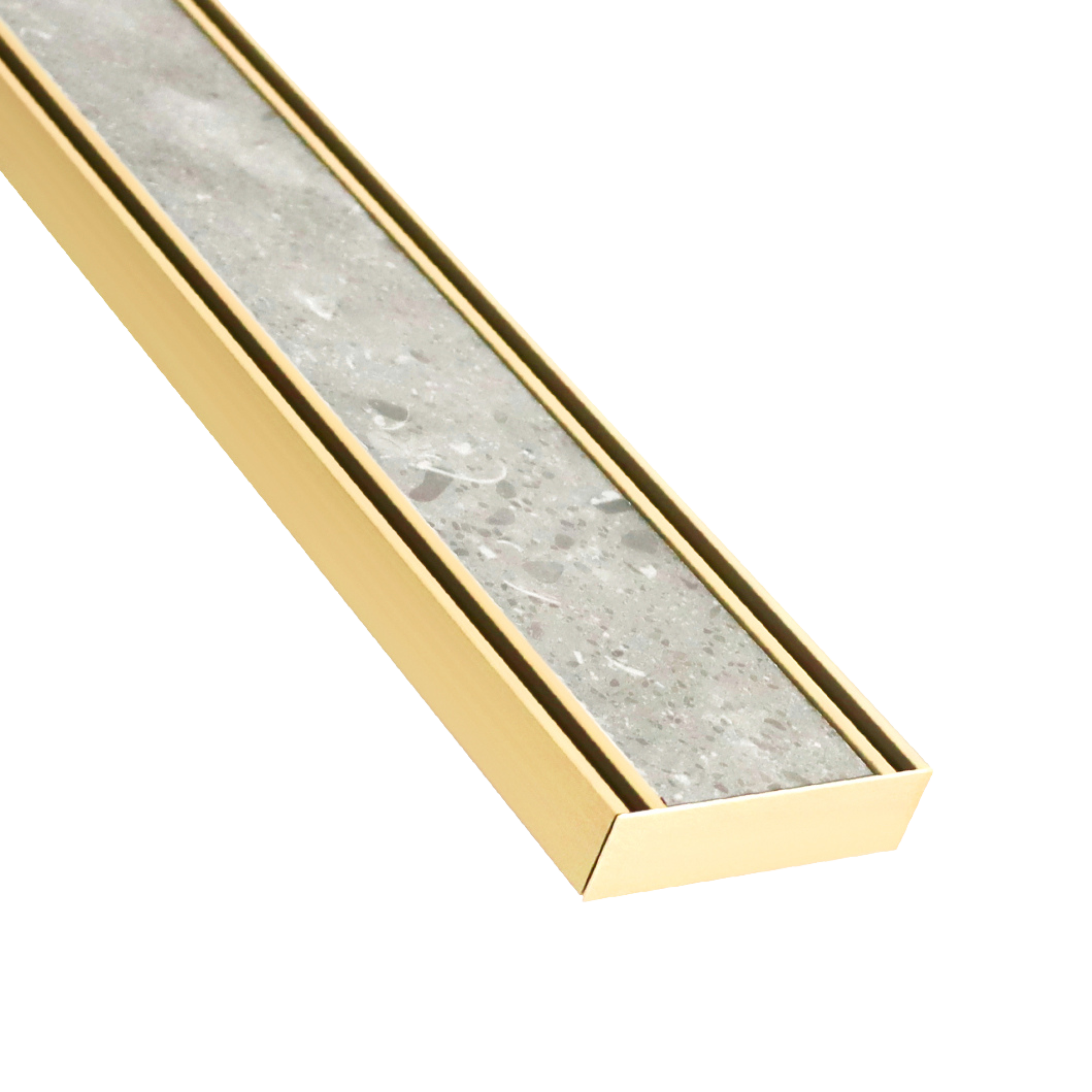 Lauxes Aluminium Matte Gold Slimline Tile Insert Grate 100mm x 26mm