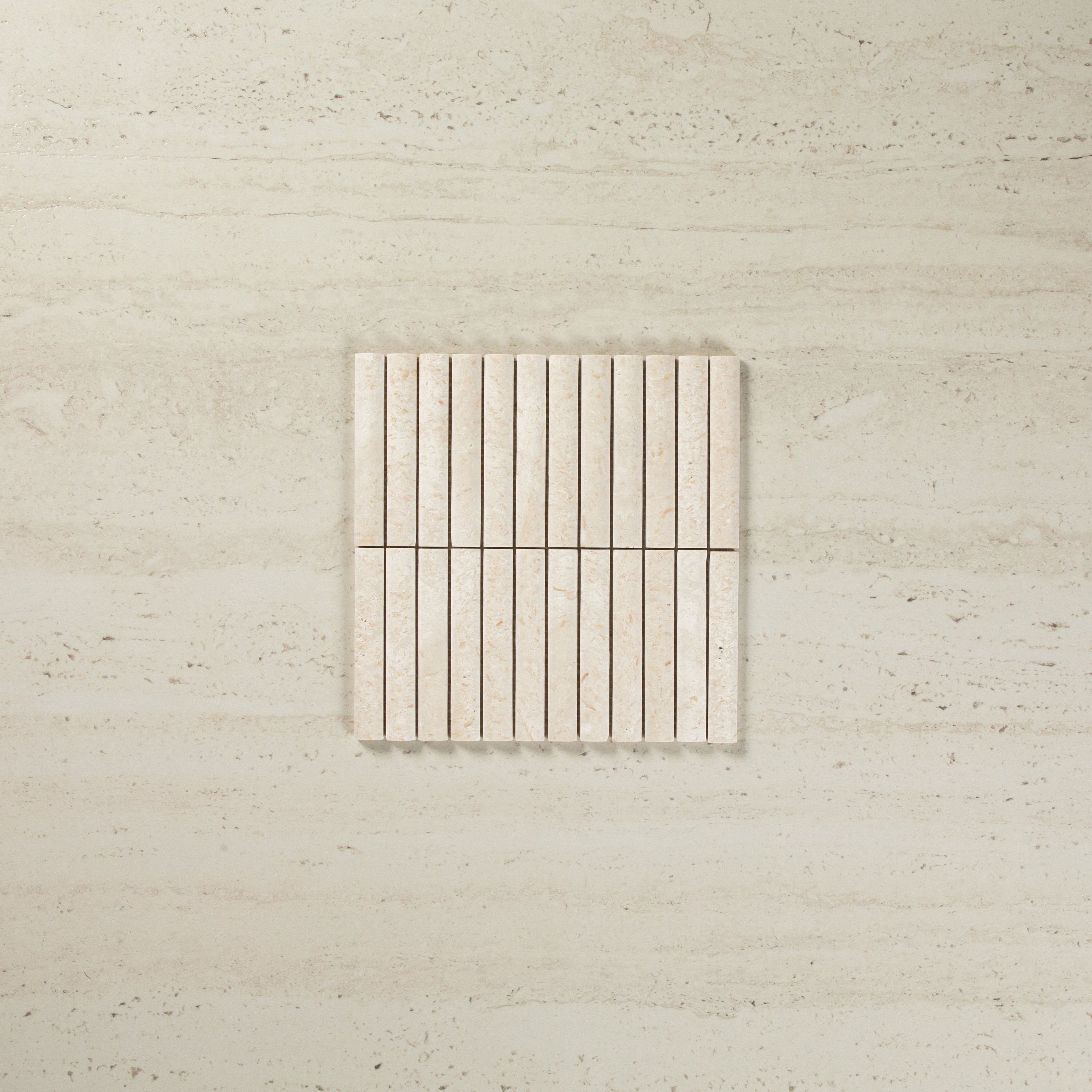 Limestone Ivory Flute Mosaic