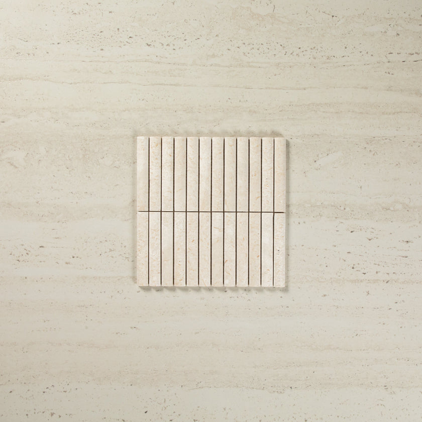 Limestone Ivory Flute Mosaic