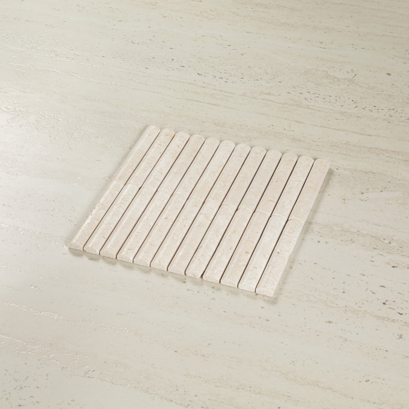 Limestone Ivory Flute Mosaic