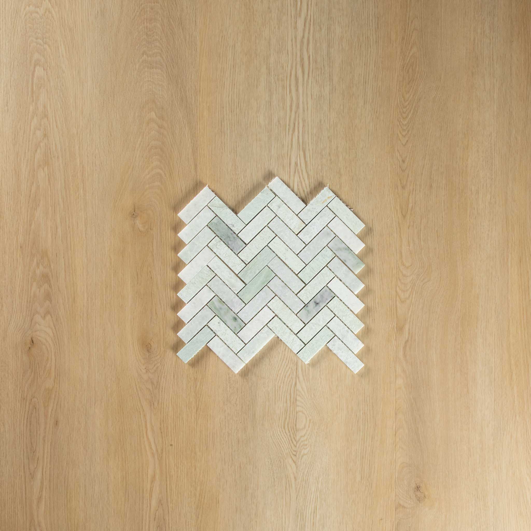 Ming Green Small Herringbone Honed Mosaic