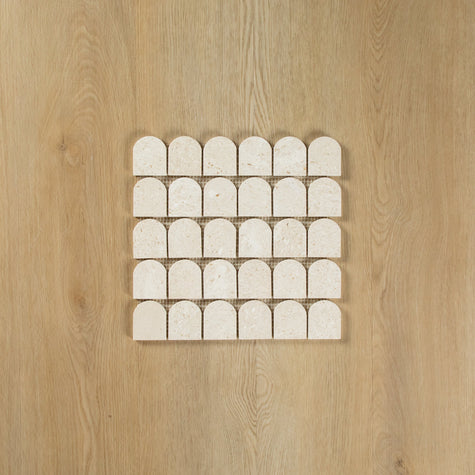 Mini Arch Mosaic Ivory Limestone