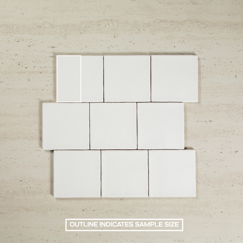 Noosa Handmade White Matte Wave Square