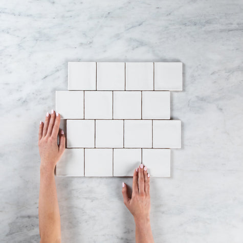 Noosa White Matte Wave 100 x 100