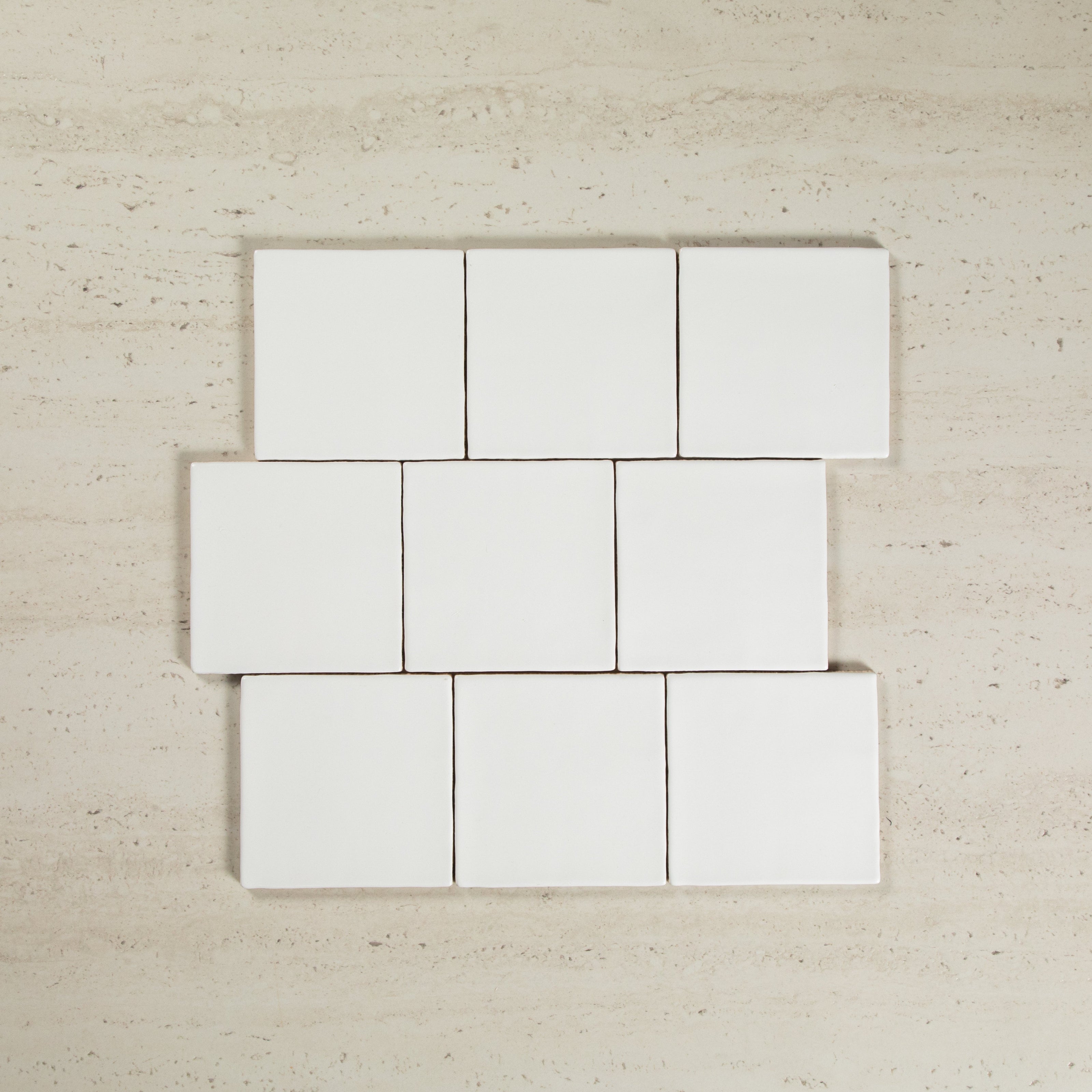 Noosa Handmade White Matte Wave Square