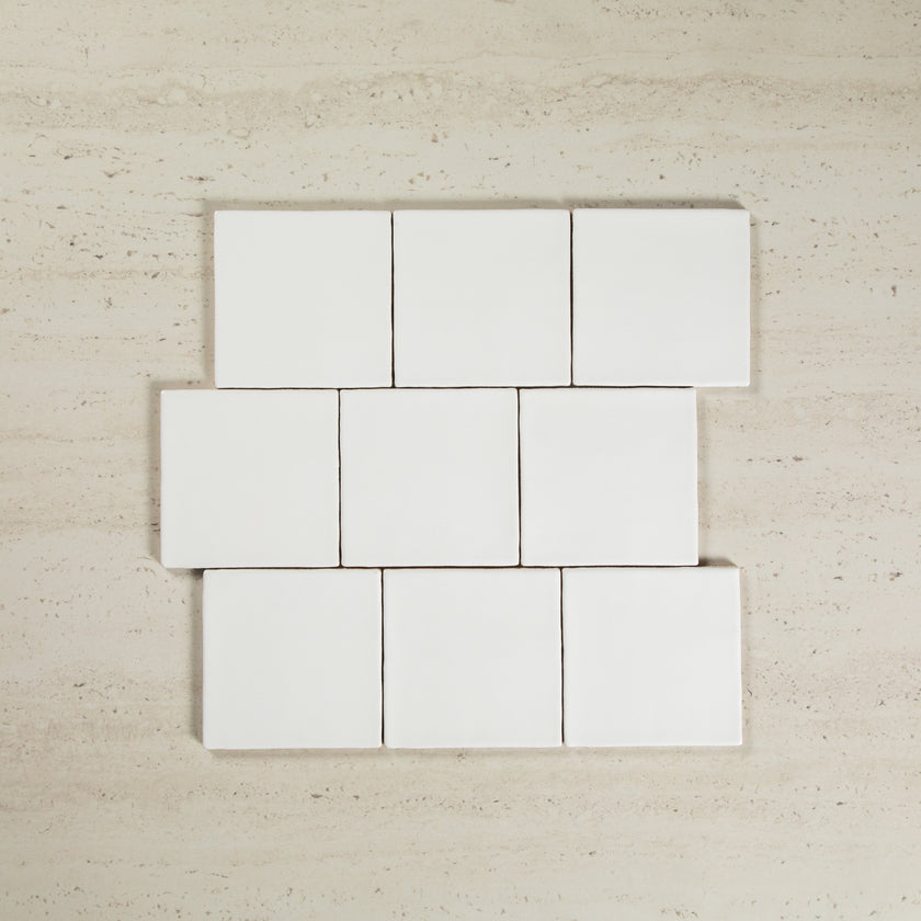 Noosa Handmade White Matte Wave Square