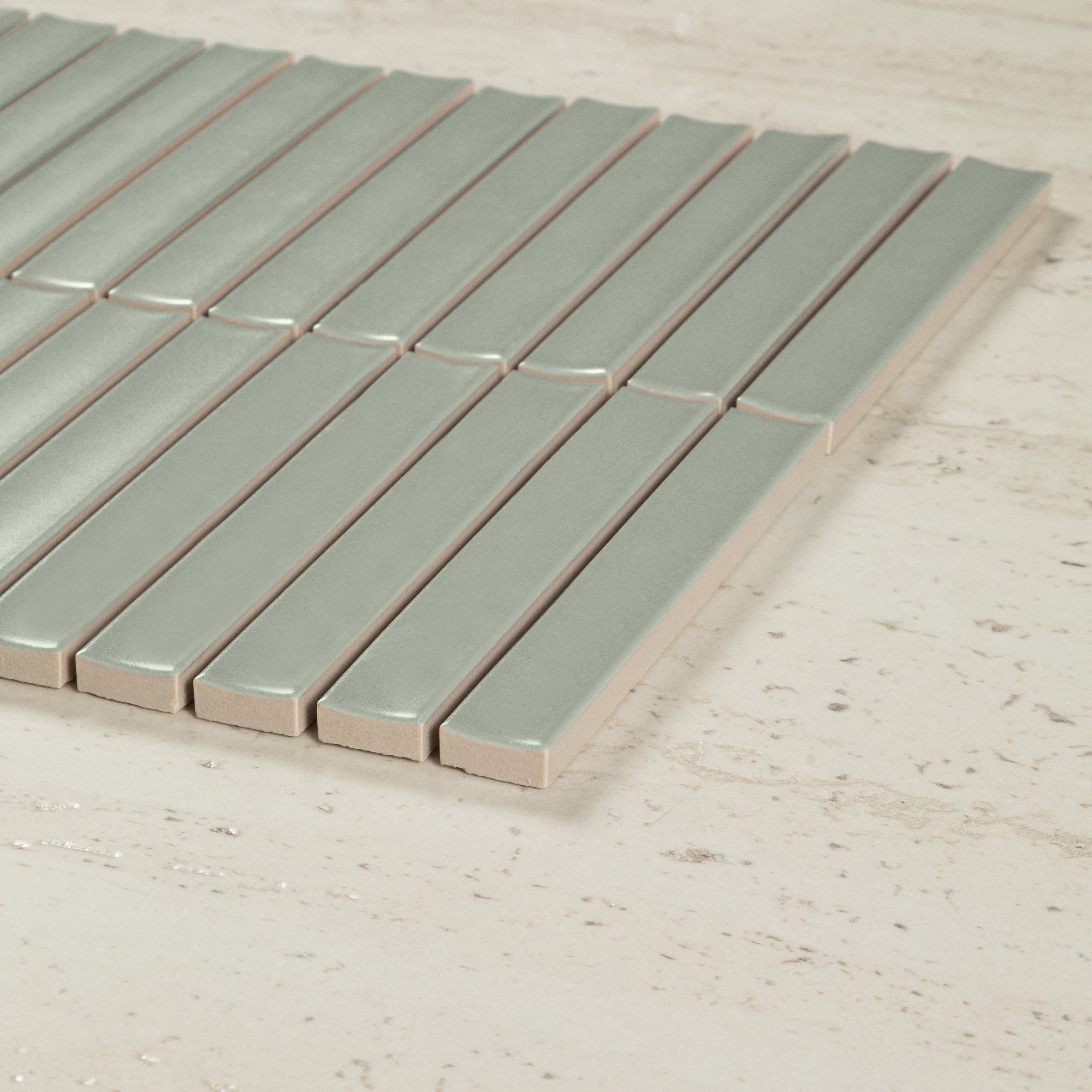 Clovelly Pearl Sage Matte Concave Kit Kat Mosaic