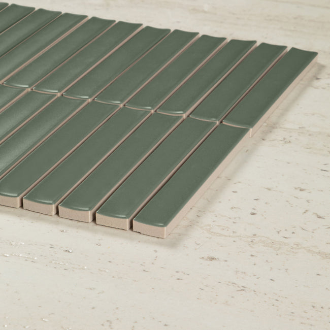 Clovelly Pearl Olive Matte Concave Kit Kat Mosaic