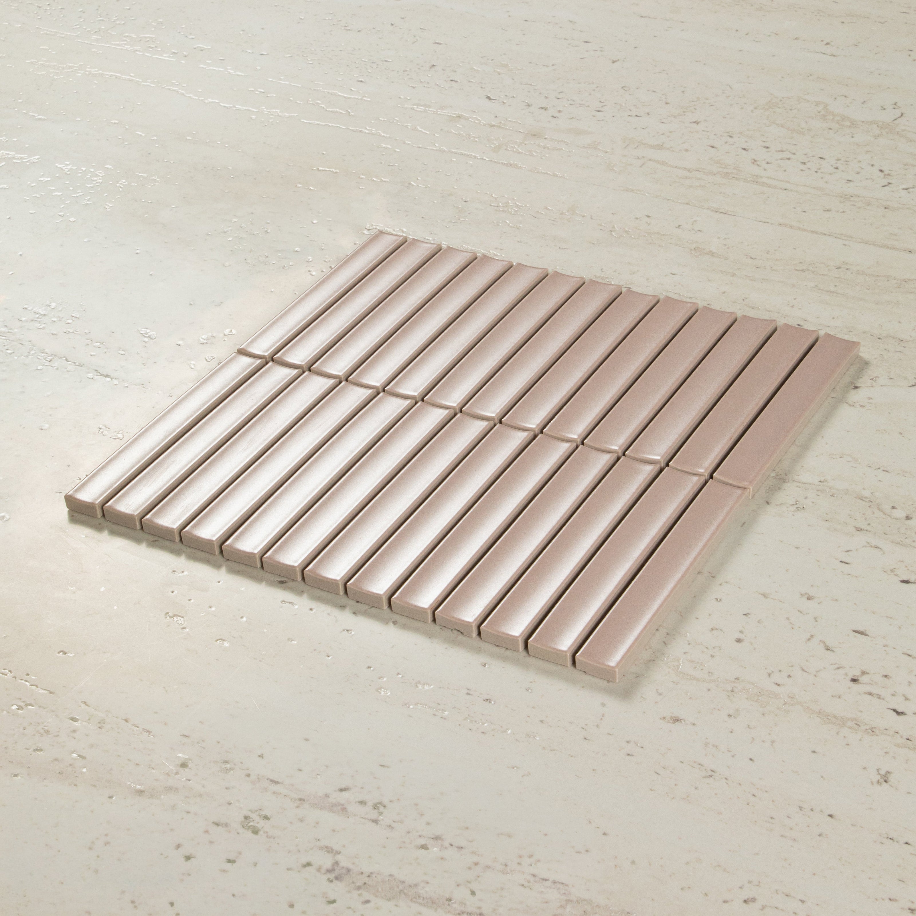 Osaka Pink Clay Matt Concave Finger Mosaic